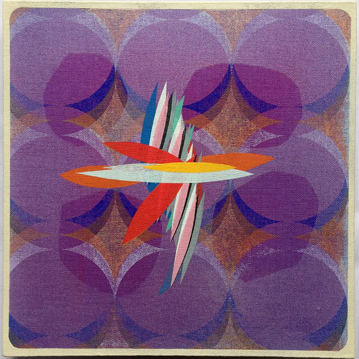 Urban Fudge. Indian Ink, Silkscreen and spray paint on Canvas 30cmx30cmx3cm 2018